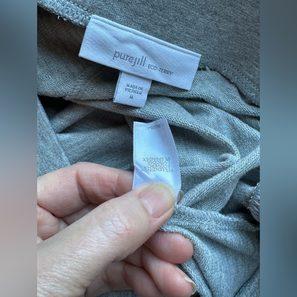 Pure Jill J Jill Eco Terry Joggers Gray Medium Pull-On Lounge Pants - Picture 4 of 4